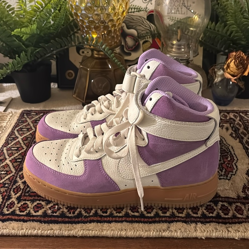 Brand new Air Force one customs one of a kind Size 8.5 lilac and white gum sole